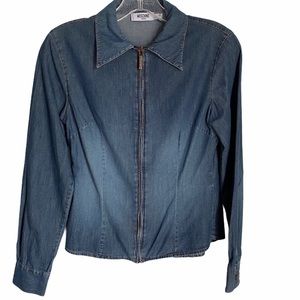MOSCHINO DENIM ZIP UP SHIRT/JACKET